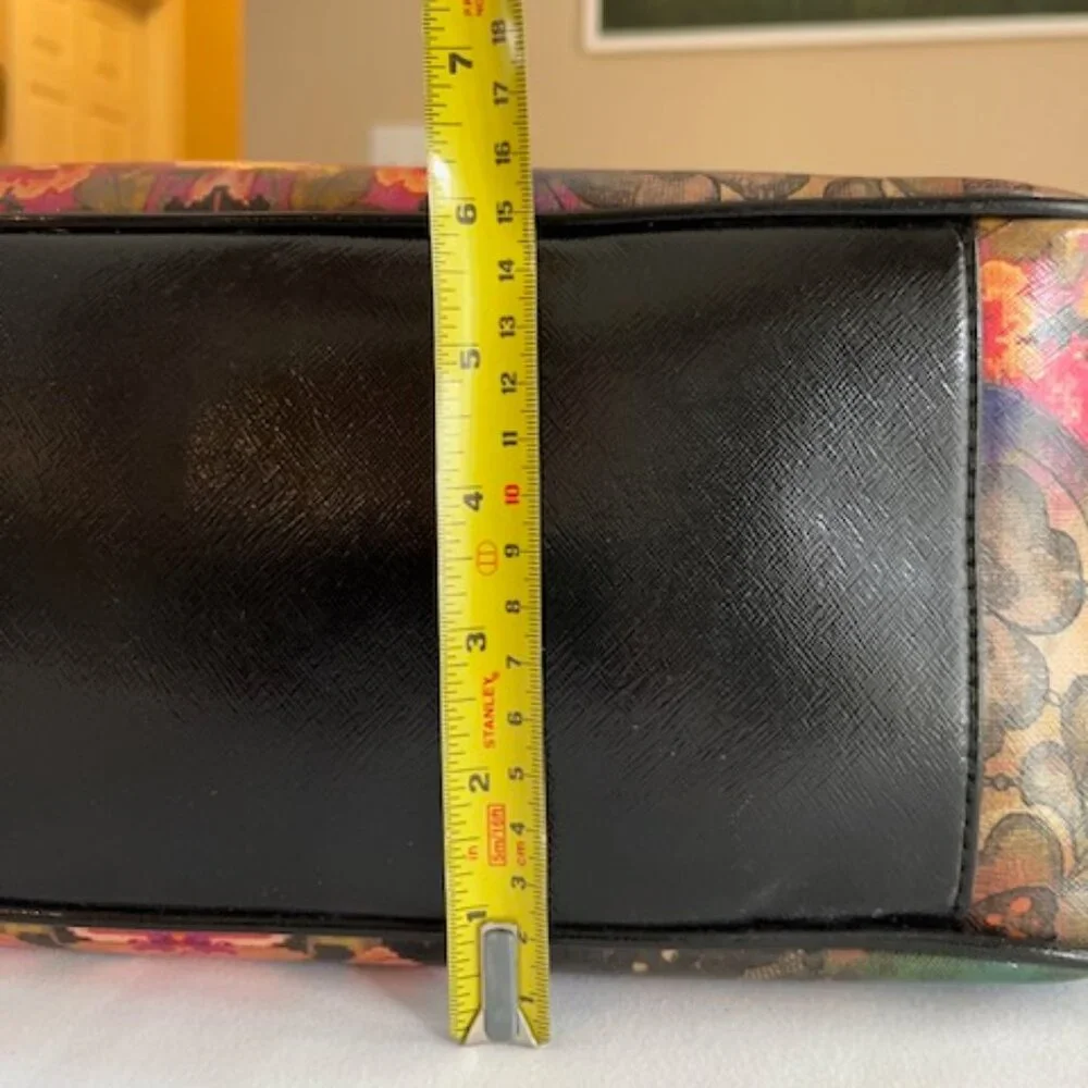NINE WEST | Multi-color Floral with Black Trim and Bottom Lg Handbag Boho-EUC